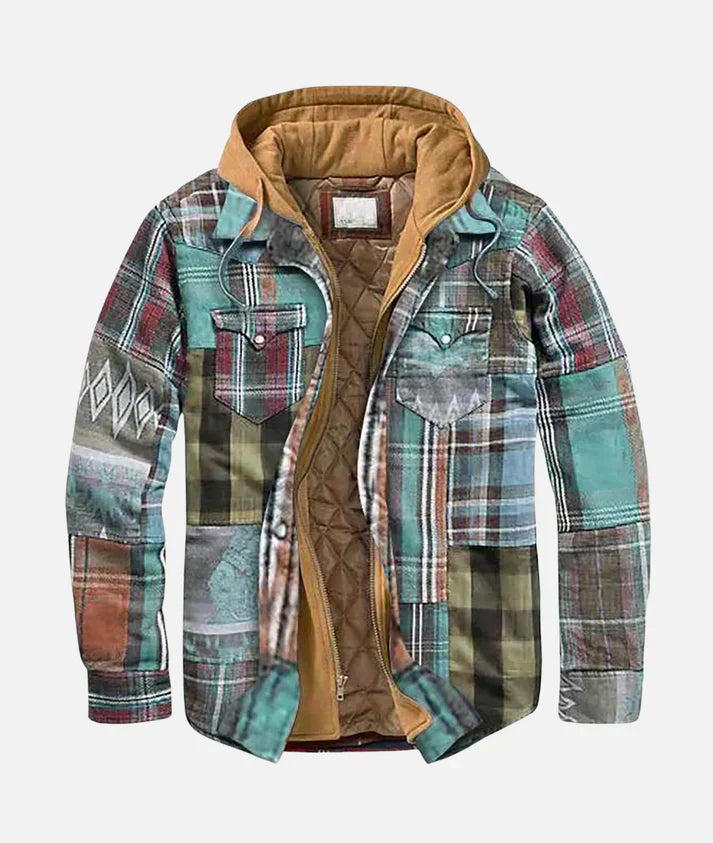 Leorwin - Stylish Patchwork Plaid Jacket