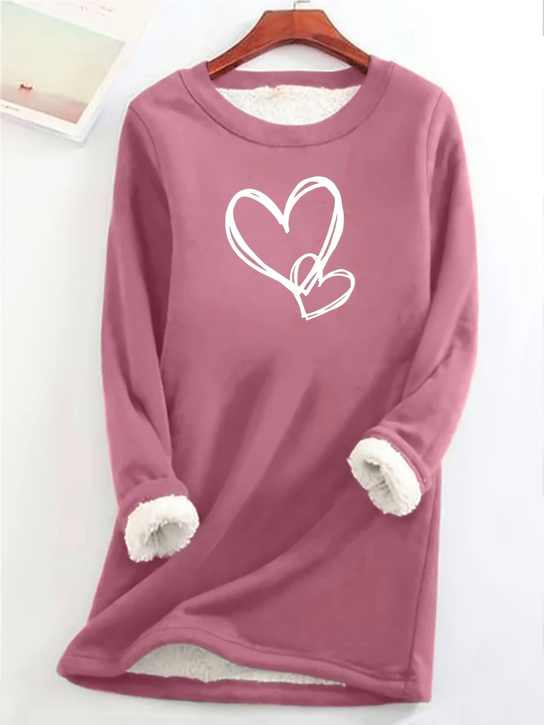 Gail - Cozy Heart Print Thermal Jumper