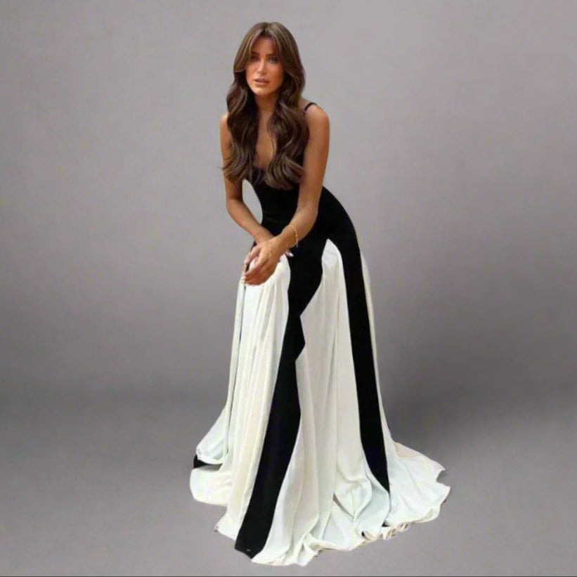 Rosetta | Elegant Maxi Dress with Panel Effect