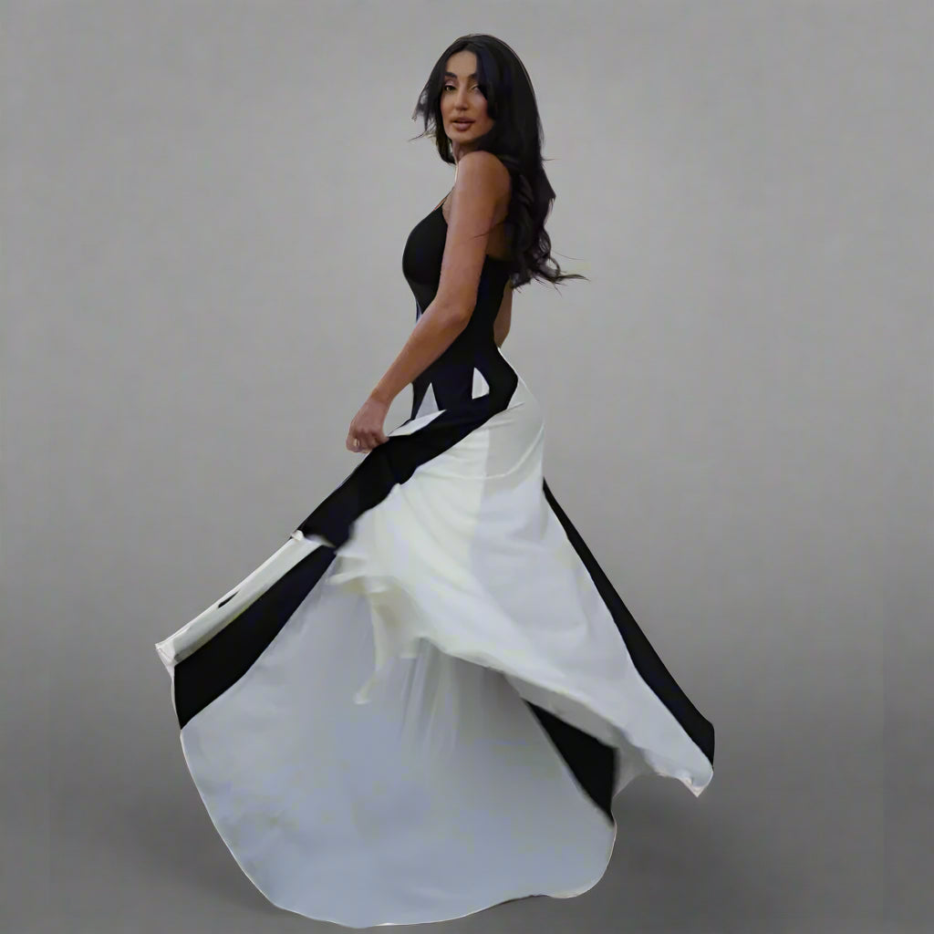 Rosetta | Elegant Maxi Dress with Panel Effect