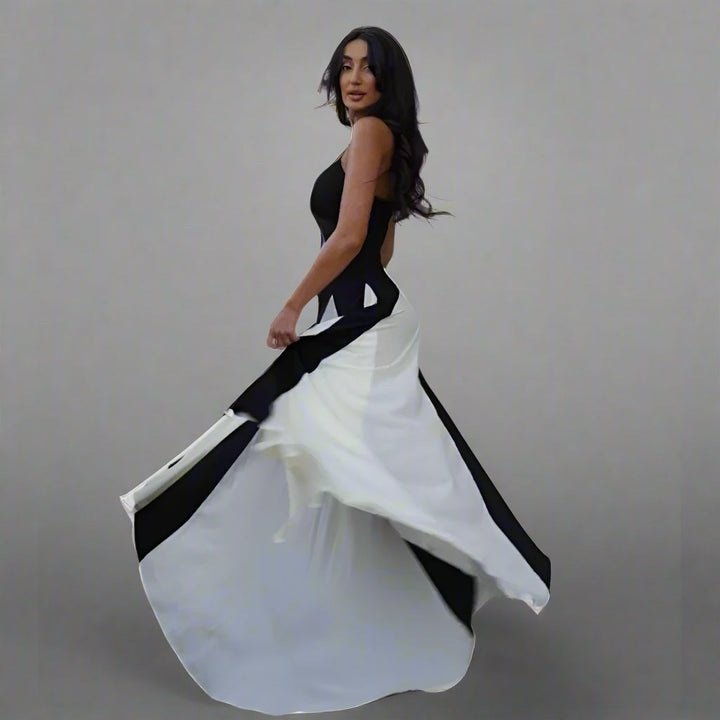 Rosetta | Elegant Maxi Dress with Panel Effect
