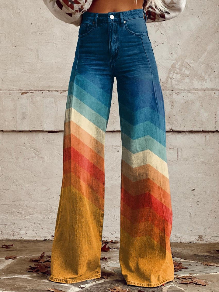 Arianna | Elegant trousers with modern zigzag print