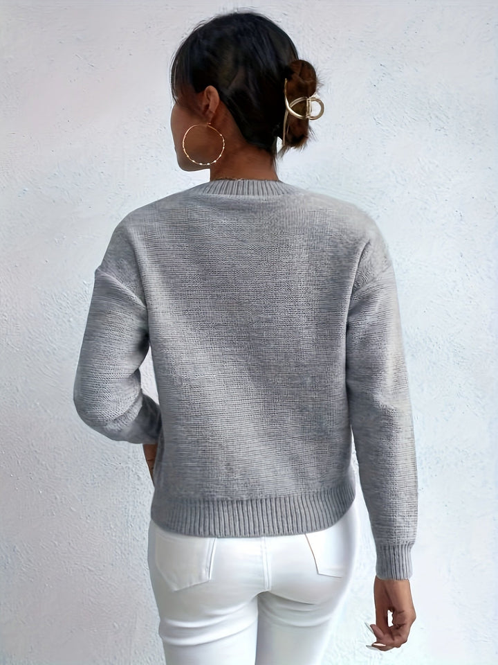 Holly™ - Cable Knit Crew Neck Sweater