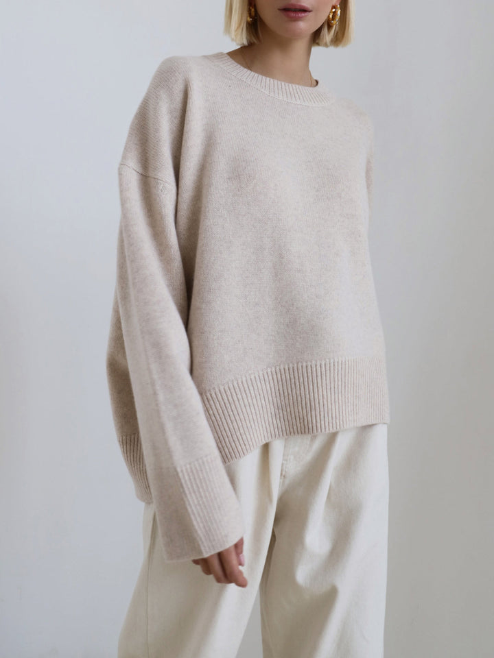 Deanne - Oversized Crewneck Knit Sweater
