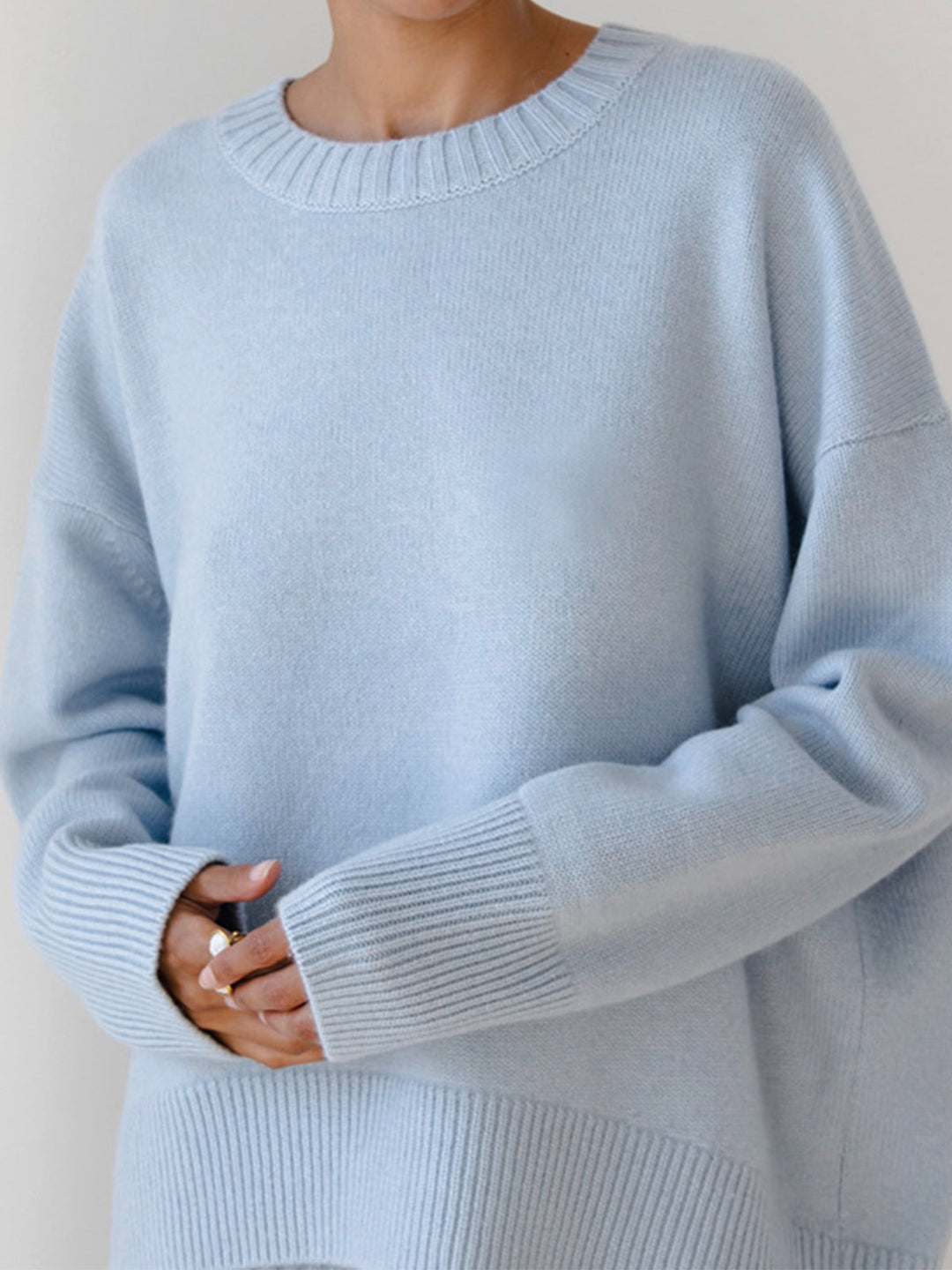 Deanne - Oversized Crewneck Knit Sweater