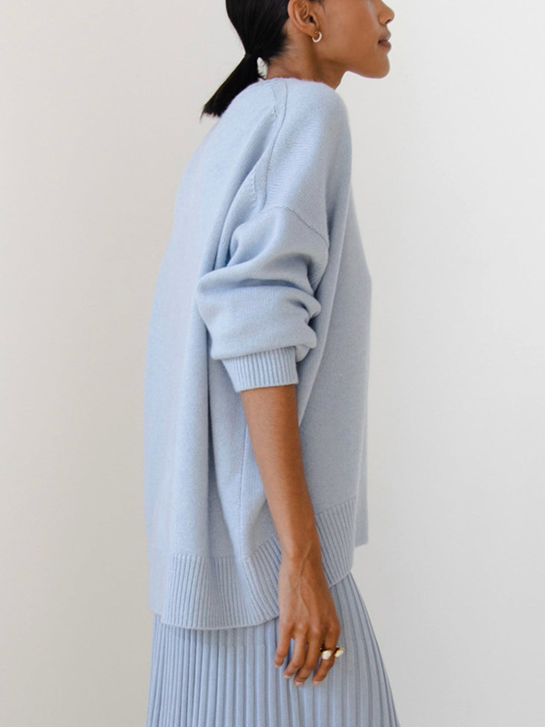Deanne - Oversized Crewneck Knit Sweater