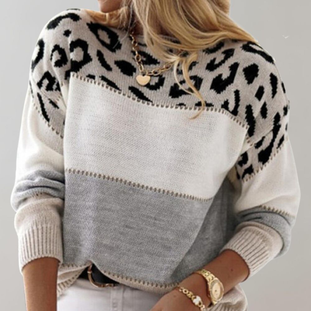 Ivy - Leopard Print Casual Sweater