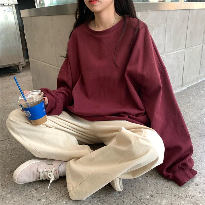 Marilyn - Oversized round neck jumper for women