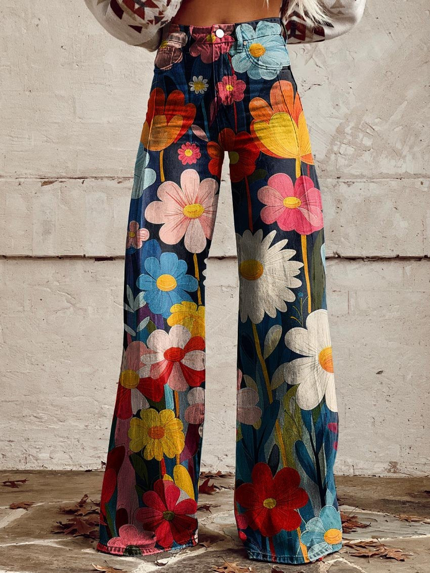 Jenny | Modern Floral Smart Trousers