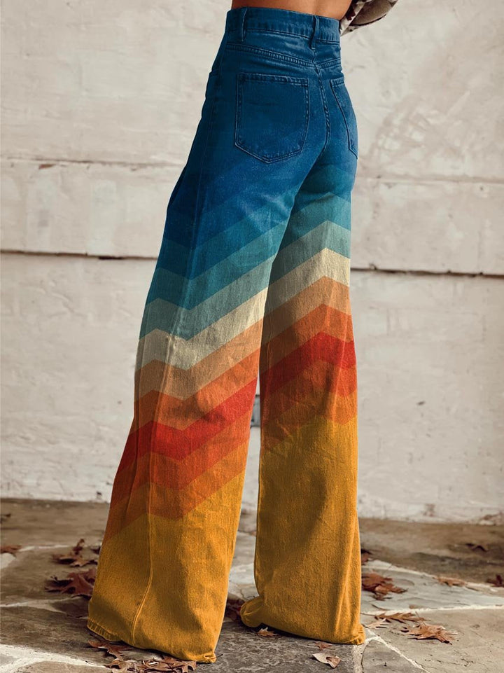 Arianna | Elegant trousers with modern zigzag print